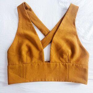 Aritzia Ochre Gerland Mustard Crop Top